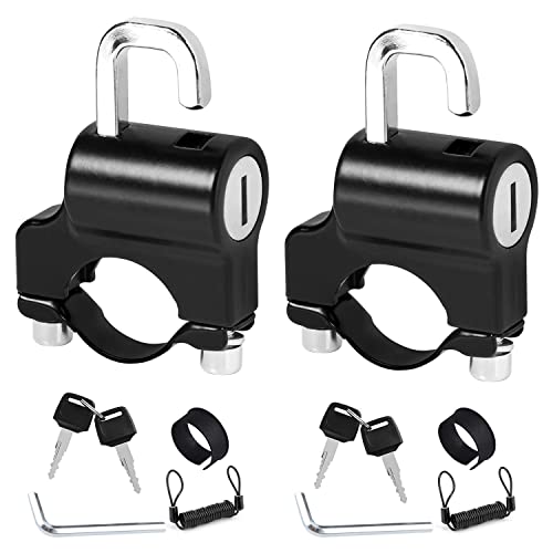 2 Piezas Candado para Casco de Moto, Helmet Lock, Cerradura de Casco de Motocicleta Universal, Bloqueo para Cascos de Moto con Llaves, para Tubo de Manillar de 22-28 mm, Bicicleta o Scooter
