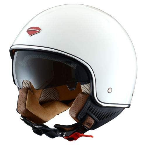 Astone Helmets - Minijet rétro - Casque jet rétro - Casque de moto vintage - Casque café racer- Casque en polycarbonate - gloss white S