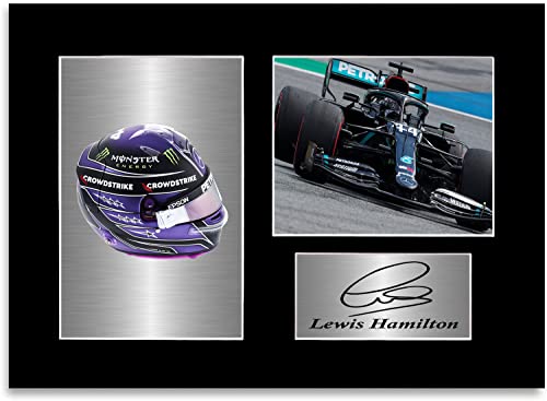 Lewis Hamilton 2021 - Soporte para pantalla de fotos firmado para casco de coche, tama&ntilde;o A4