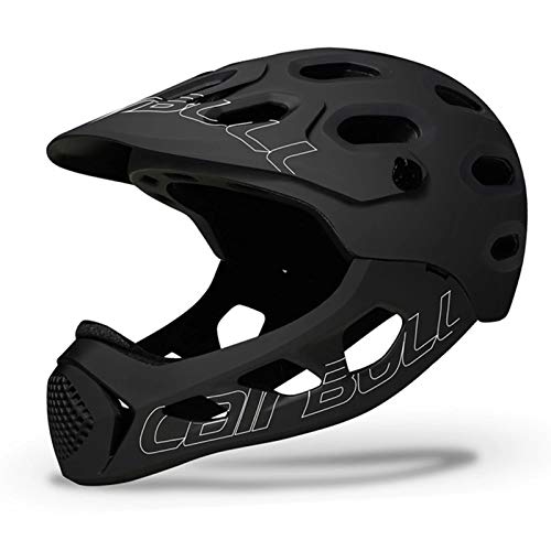 Casco de Bicicleta de Barbilla Protectora extra&iacute;ble, Casco de Seguridad, Ligero, Transpirable, para Deportes al Aire Libre, Unisex Adulto, 19 respiraderos,Negro