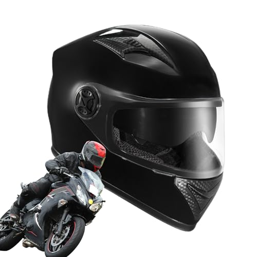 Cascos de Moto para Adultos,Cascos de Moto - Cascos de Moto de Moda con Doble Visera | Cascos de Moto El&eacute;ctricos de Protecci&oacute;n Calientes, Sombreros Ligero para Hombres y Mujeres Jomewory