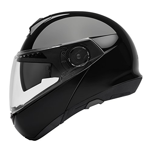 Schuberth - Caso para moto C4 DVS Premium Flip Up &ndash; Casco Modular - Color amarillo XS / 53 Negro brillante