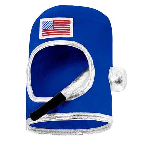 W WIDMANN 01260 - Casco de Astronauta para niños, Azul, Sombrero de Tela, NASA, Espacio, Hombre del Espacio, piloto Espacial