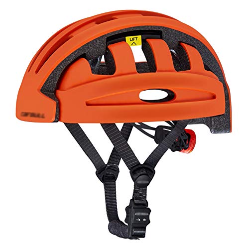 SJAPEX Plegable Casco de Bicicleta con Luz de Seguridad, Cascos de Ciclo Protegido para Andar en Bicicleta al Aire Libre Ajustable Superligero, Certificado CE, 55~59CM