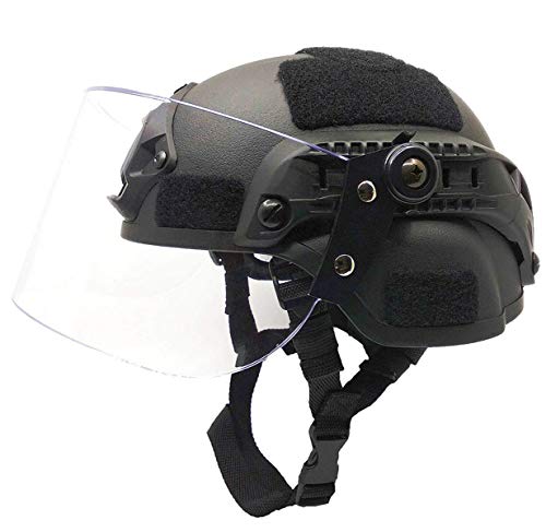 Will Outdoor Casco liviano de protecci&oacute;n r&aacute;pida Mich 2000 con Gafas Antideslizantes Parasol Deslizante y Soporte NVG de riel Lateral.