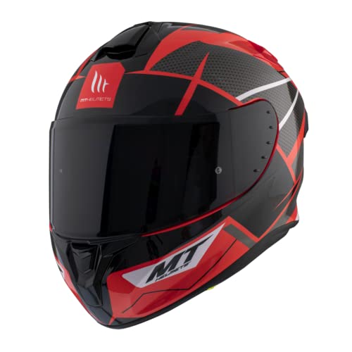 Casco Moto Integral HOMOLOGADO MT Helmet TARGO Pro Modelo Podium D5 Rojo Brillo Totalmente HOMOLOGADO con ALERON Talla L ( 59/60)
