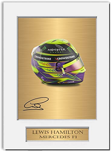 Lewis Hamilton F1 F&oacute;rmula 1 2023 Soporte de foto firmado para casco A4#2