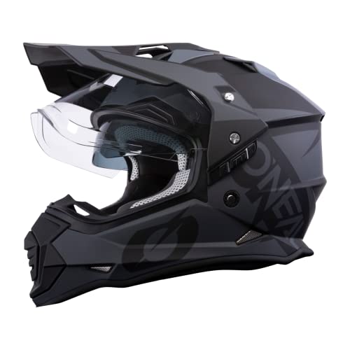O'NEAL | Casco de Motocicleta | Motocicleta de Enduro | Aberturas de ventilaci&oacute;n para un m&aacute;ximo Flujo de Aire y refrigeraci&oacute;n, Carcasa de ABS | Casco Sierra R V.23 | Adulto | Negro Gris | Talla M