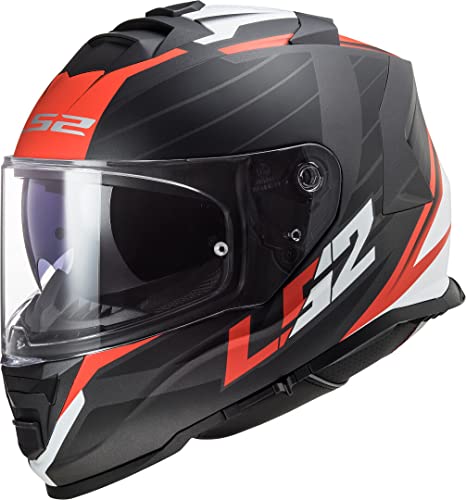 LS2, Casco integral de moto Storm Nerve black mat red, XL