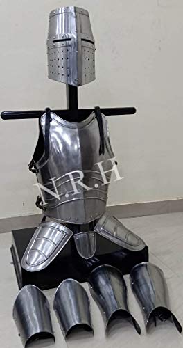 Nautical Replica Hub Armor Knight - Casco templario protector de brazos y piernas, talla medieval templaria para el pecho