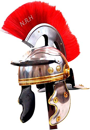Casco medieval romano centurión armadura de Halloween con ciruela