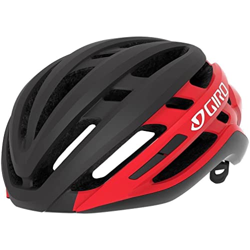 GIRO Agilis MIPS Casco de Ciclismo Road, Unisex Adulto, Negro Mate y Rojo Brillante, Large (59-63 cm)