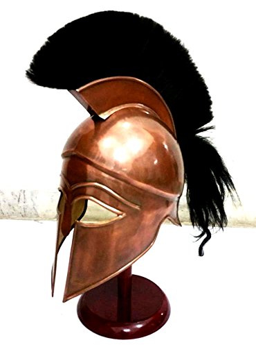Medieval Replicas Casco medieval griego espartano corintio, con r&eacute;plica de casco de armadura antigua Plume