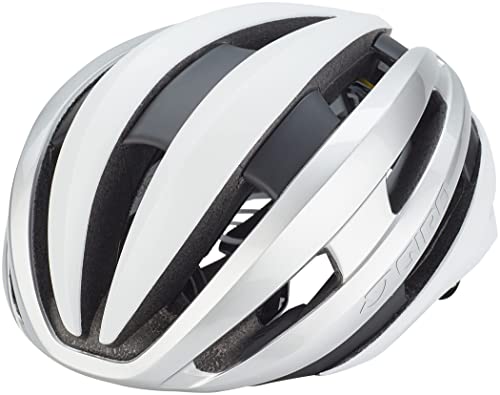GIRO Synthe MIPS II Casco, Hombre, Blanco Mate y Plateado, M
