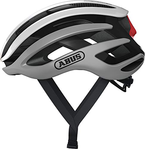 ABUS AirBreaker - Casco de bicicleta contrarreloj de alta gama para ciclismo deportivo profesional - Unisex, para hombre y mujer - Plata / Blanco, talla M