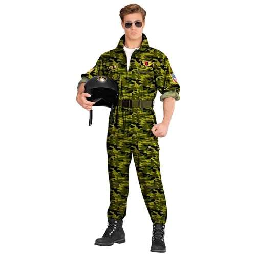 Widmann - Disfraz de piloto de caza, mono, traje de piloto, uniforme, disfraces de carnaval, carnaval