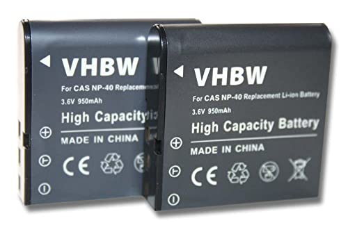vhbw 2X Batería Recargable Compatible con Lidl/Silvercrest IAN 79938 cámara Digital, DSLR (950 mAh, 3,6 V, Li-Ion)