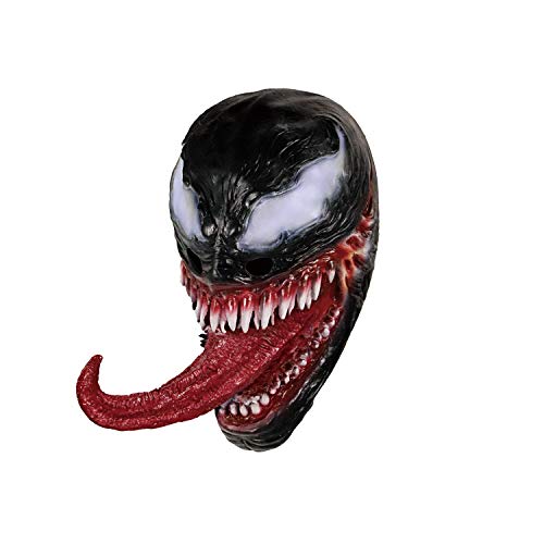 molezu M&aacute;scara de veneno de lengua larga, Casco l&aacute;tex Cosplay Accesorios de Disfraces Halloween Prop Film