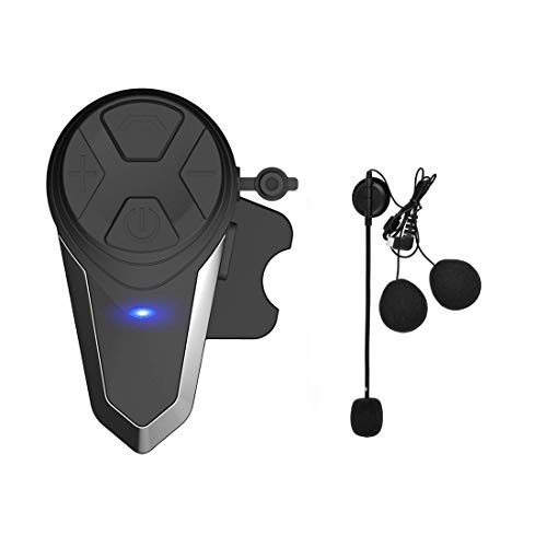 KOEITT BT-S3 Intercomunicador Casco Moto Auriculares Intercomunicador Moto Bluetooth para Motocicletas,Gama Comunicación Intercom de 1000m, Impermeabilidad(1*BT-S3)