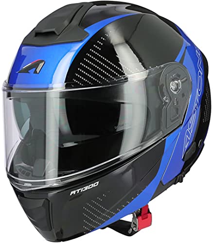 ASTONE RT1300F One casco (Black/Blue,M (57/58))