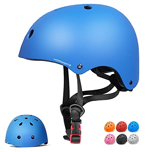 Casco Bicicleta para Ni&ntilde;os Casco Infantil Ajustable para Monopat&iacute;n Patinaje BMX Esquiar, Casco para multibles Deportes ni&ntilde;o ni&ntilde;a de Edad de 3-13 a&ntilde;os (Azul, Small)
