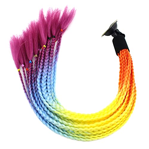 Trenzas De Casco, Asudaro Casco De Motocicleta Locomotora Dirty Braid Peluca Decorativa Con Ventosa Trenzas De Casco De Moto Retro Peluca De Trenza Para Mujer, Para La Mayor&iacute;a De Cascos