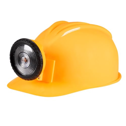 Boland 01414 - Casco de trabajador de la construcci&oacute;n con luz amarilla y negra para adulto, tama&ntilde;o ajustable, obra, disfraz, carnaval, fiesta tem&aacute;tica