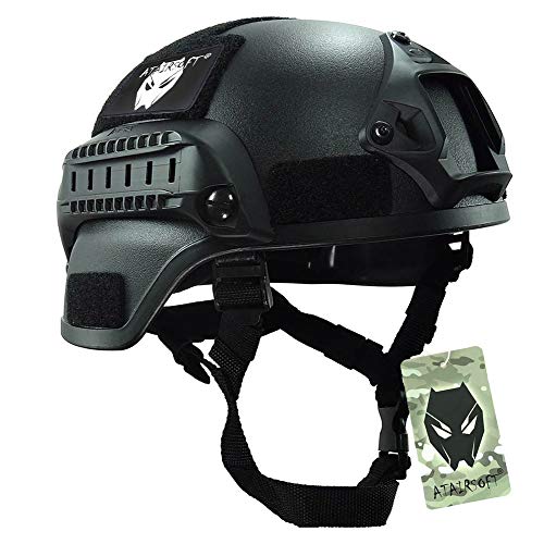 atairsoft mich 2000 combate casco protector con carril lateral y montaje NVG negro para Airsoft t&aacute;ctico militar Paintball caza