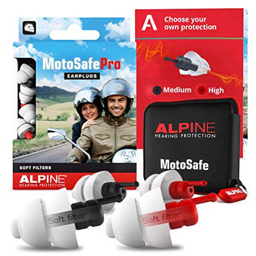 Alpine MotoSafe Pro Tapones para los oídos - Tapones para carreras y giras - Evita daños auditivos durante la práctica del motociclismo - El tráfico sigue siendo audible - Tapones reutilizables
