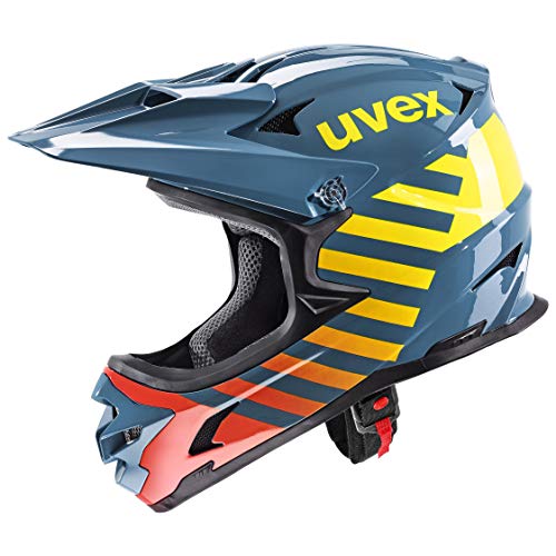 uvex hlmt 10 bike, casco MTB robusto unisex, cuatro tamaños de calota disponibles, pantalla desmontable, blue fire, 60-62 cm