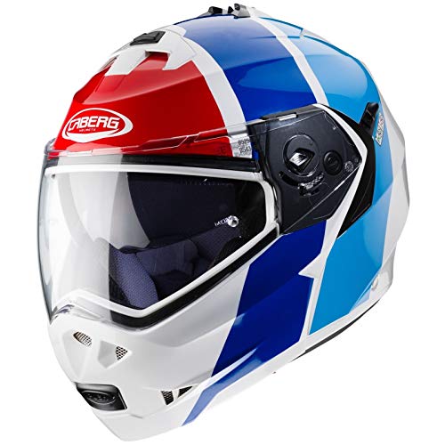 Casco CABERG Duke II Impact White Metal/Rojo/Azul Light Blue L