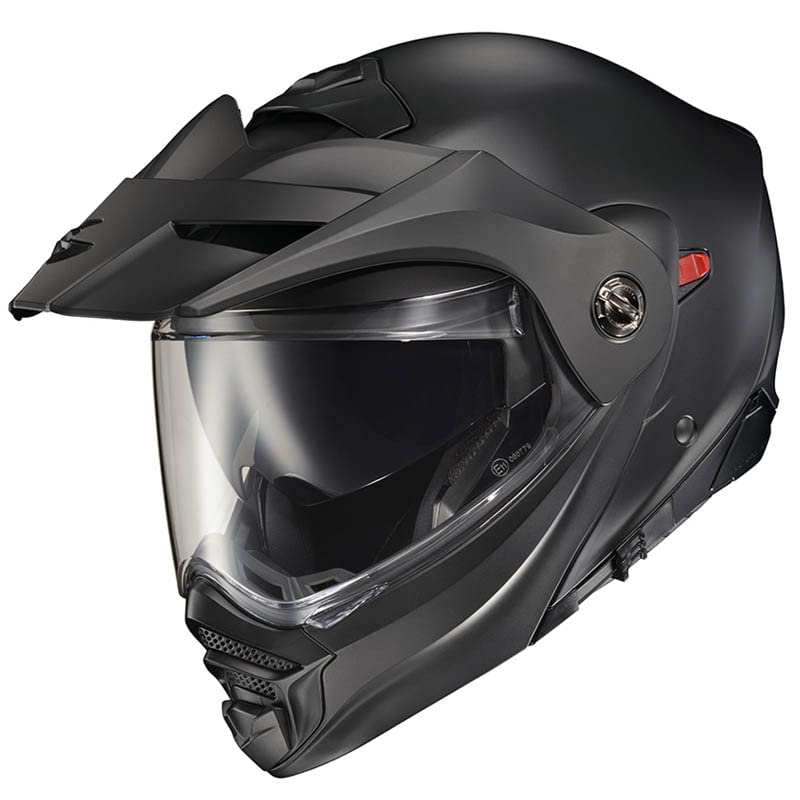 Scorpion ADX-2 Negro Mate - Casco de Moto Trail Modular P/J + Pinlock - Casco con Visor Solar Homologado ECE (L)