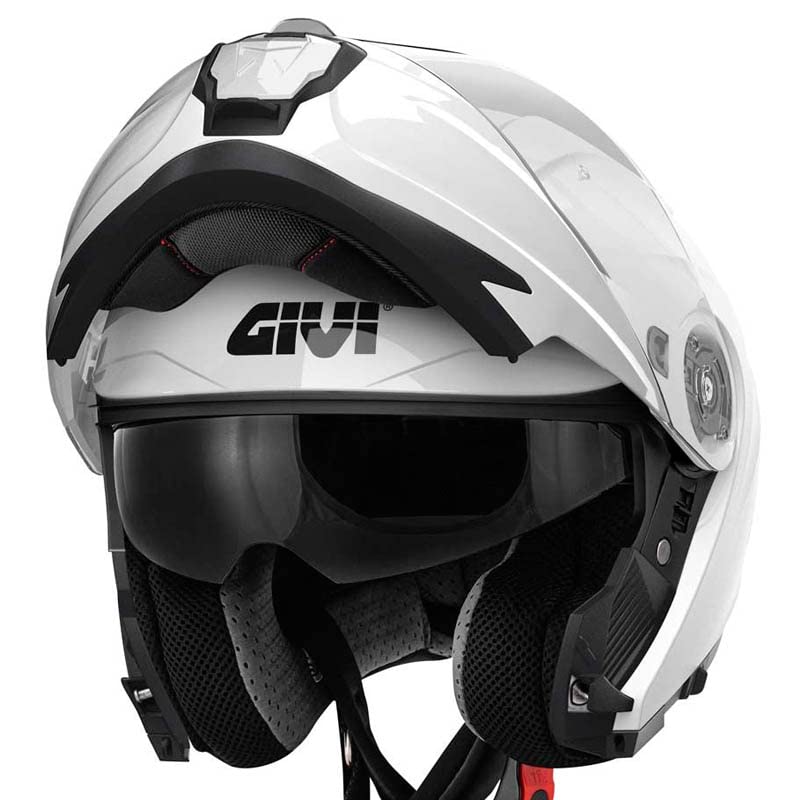 GIVI X.27 Solid White | Casco de Moto Modular Integral P/J con Visor Solar + Pinlock Antivaho | Unisex Hombre y Mujer Homologado ECE 22.06 (M)