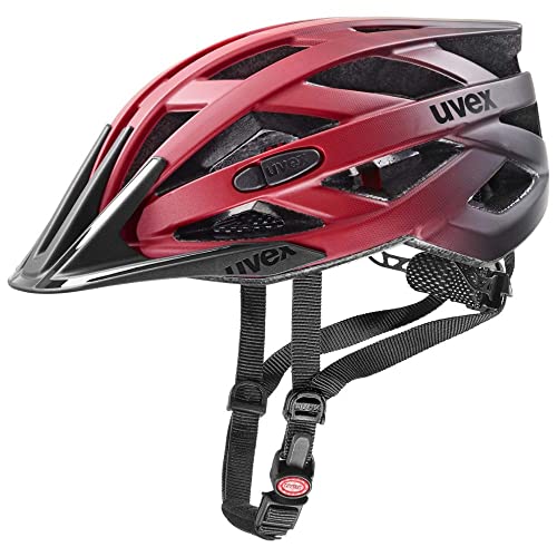 uvex i-vo cc, casco todoterreno ligero unisex, ajuste de talla individualizado, luz LED opcional, red black, 52-57 cm