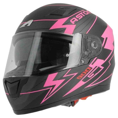 Astone Helmets - Casque de moto GT900 Arrow - Casque intégral large vision - Casque de moto intégral homologué - Casque de moto mixte en polycarbonate - Pink M
