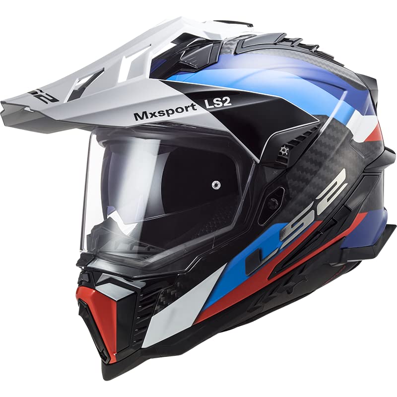 LS2, Casco Moto Cross Explorer Carbon Frontier Black Blue, M