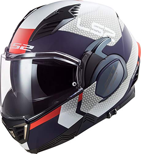 LS2, casco modular de moto, Valiant II Citius blanco azul, XXXL