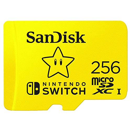 SanDisk microSDXC UHS-ITarjeta para Nintendo Switch 256B, Producto con Licencia de Nintendo, Color Amarillo