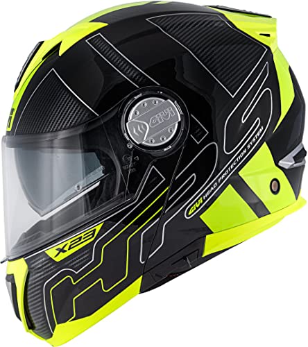 Casco modular X.23 SYDNEY PROTECT negro amarillo fluorescente GIVI XS