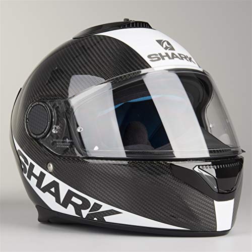 SHARK casco de moto Spartan Carbon Skin DWS, Negro/Blanco, talla S