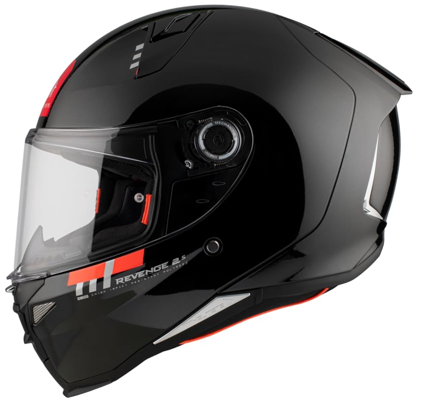 MT Helmets Casco Moto Integral Marca MT Helmets Talla M (57/58) Revenge 22.06 Solid Negro Brillo Homologado ECE