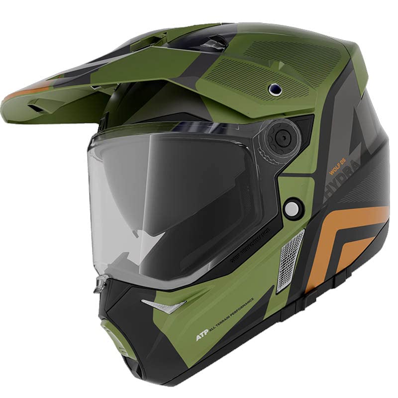AXXIS Wolf DS Roadrunner Green Fluo | Casco de Moto Trail Adventure para Hombre | Homologado ECE (L)