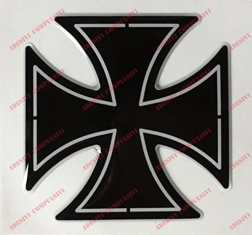 Escudo, logotipo, calcomanía, Harley Davidson, Cruz de Malta, adhesivo resinado, efecto 3D.Para depósito o casco.