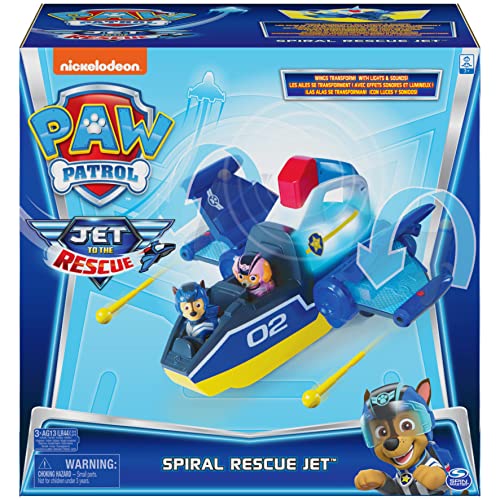 Paw Patrol, Jet to The Rescue Deluxe Transforming Spiral Rescue Jet con luces y sonidos, exclusivo de Amazon