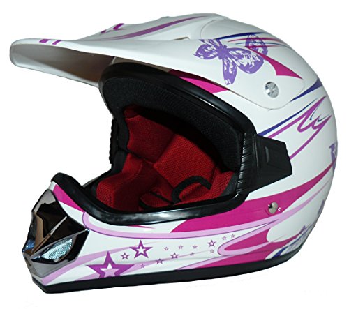 Protectwear Niños Casco Cross MaX Racing rosa brillante V310-Chica Tamaño 2XS (juventud M) 51/52 cm