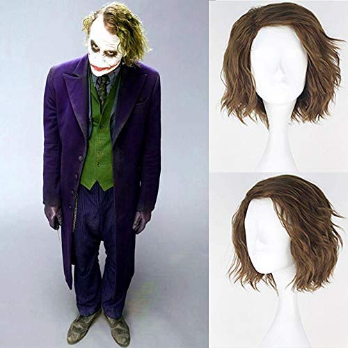 Royalvirgin - Peluca sintética para cosplay o disfraces, pelo corto y esponjoso para hombre, color verde