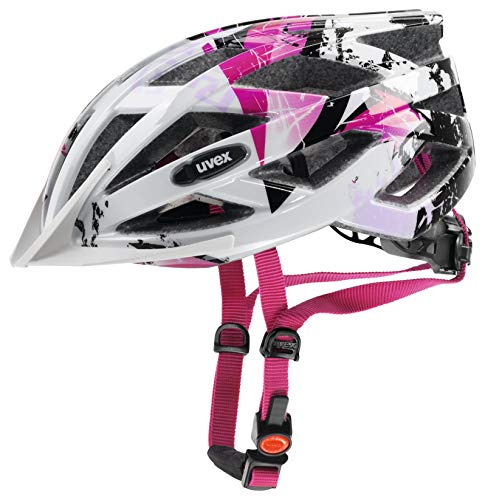 uvex air wing, casco todoterreno ligero unisex, ajuste de talla individualizado, luz LED opcional, white-pink, 56-60 cm