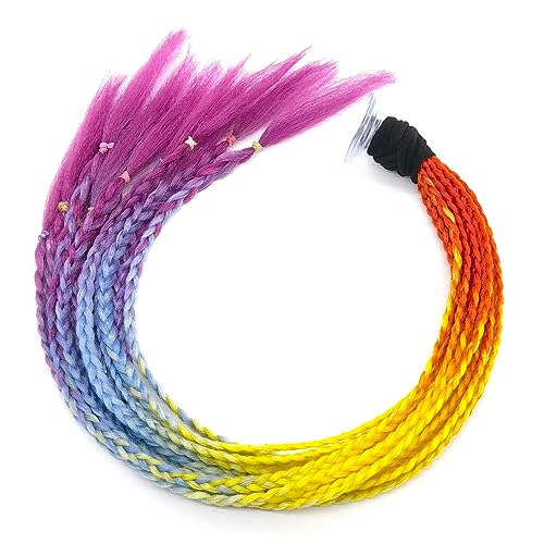 Hayaww Trenzas para Casco Trenzas para Casco De Moto Trenzas De Casco Motocicleta Cola De Caballo Casco con Ventosa para Bicicleta Motocicleta Scooter Casco Motocross Accesorios 60cm