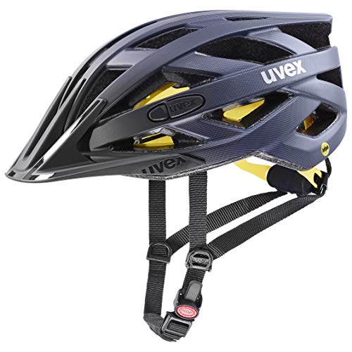 uvex i-vo cc MIPS, casco todoterreno ligero unisex, sistema MIPS, luz LED opcional, midnight, silver matt, 56-60 cm