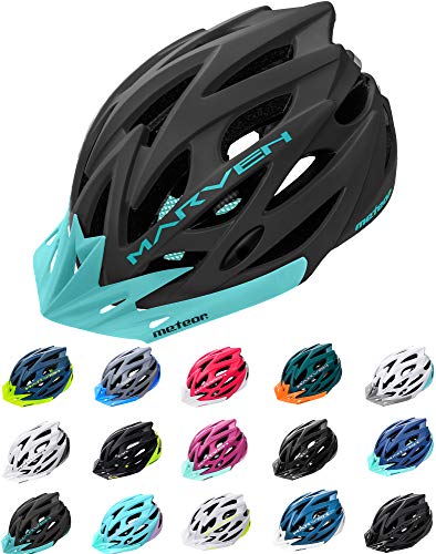 meteor Casco Bicicleta - Helmet Ciclismo para J&oacute;venes y Adulto Bicicleta Patineta Skate Patines Monopatines - Bici Accesorios - El dise&ntilde;o Ligero - Muchos Patrones - Marven